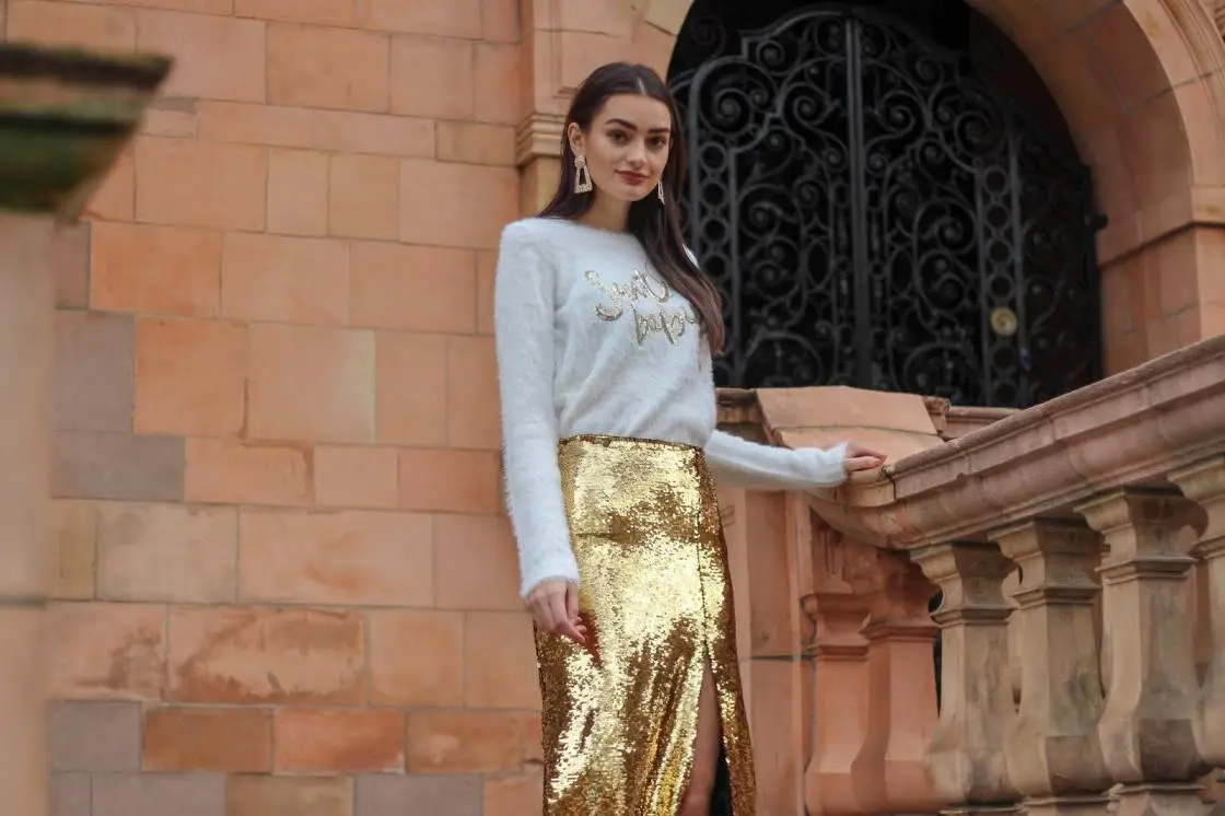 Holiday Style: Sequin Midi Skirt 2 Ways